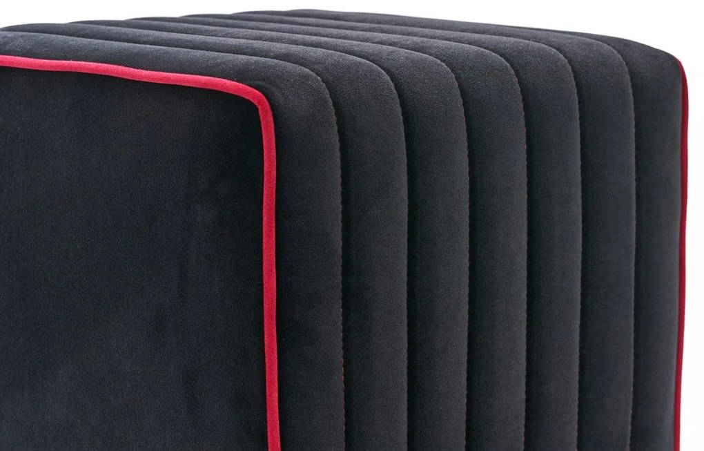 Pouffe Mona – Anthracite &amp; Rosa – 40x40x40 cm