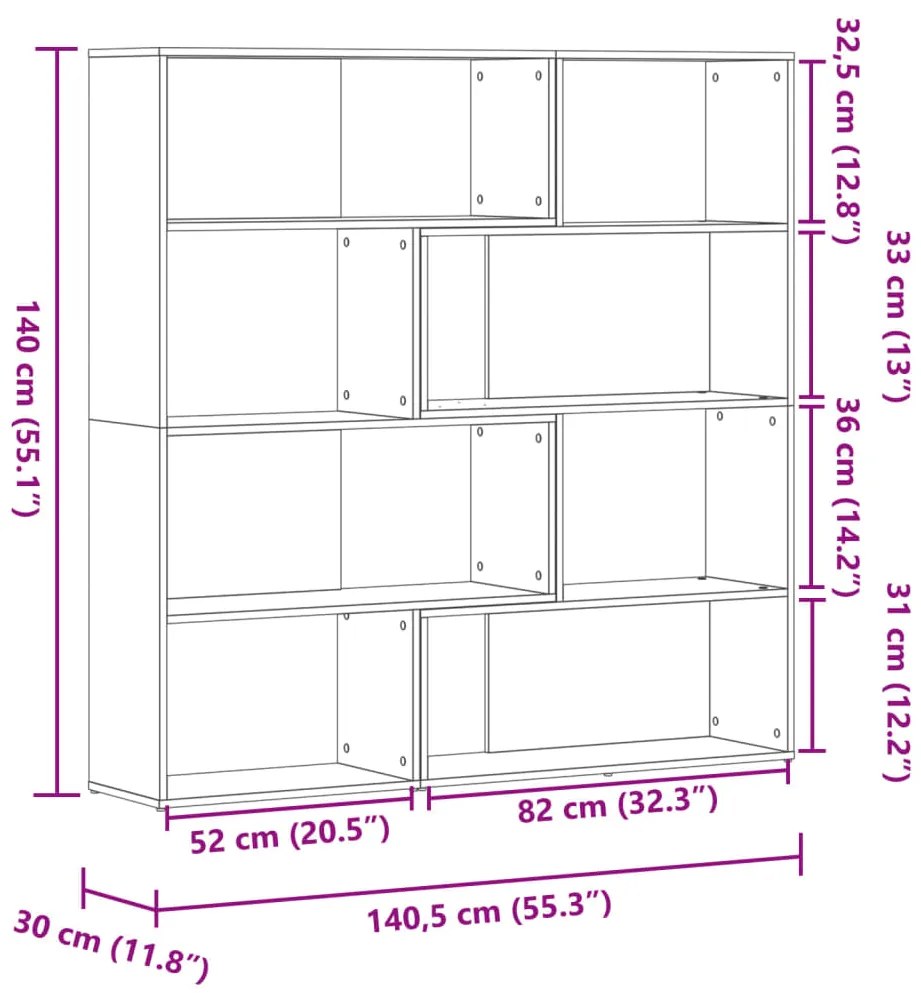 Estante canto 4 prateleiras 85x85x140 cm deriv. madeira preto