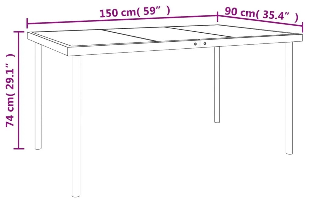 5 pcs conjunto de jantar para jardim aço e textilene preto