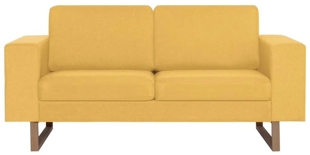 Sofá de 2 lugares em tecido amarelo