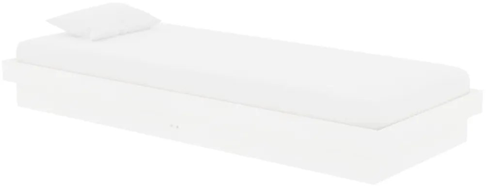 Estrutura cama pequena solteiro 75x190 cm madeira maciça branco