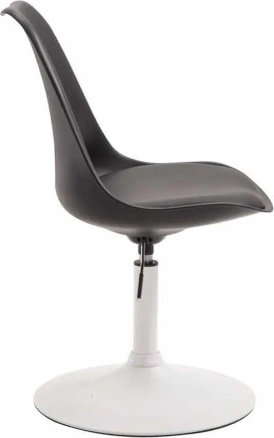 Conjunto de 4 cadeiras de sala de jantar Maverick em plástico com estrutura branca 76-81 x 48 x 57 cm Preto