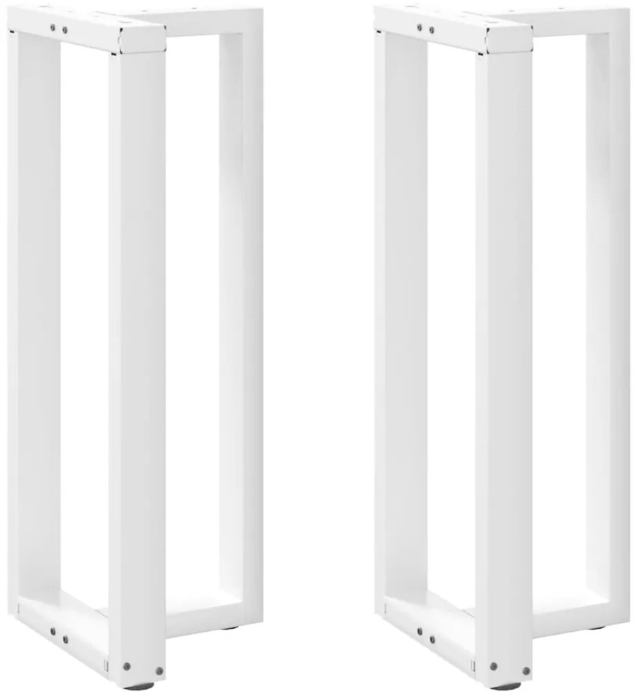 vidaXL Pés de mesa de bar em forma de T, 2 peças, branco, 40x35x(100-101) cm, aço