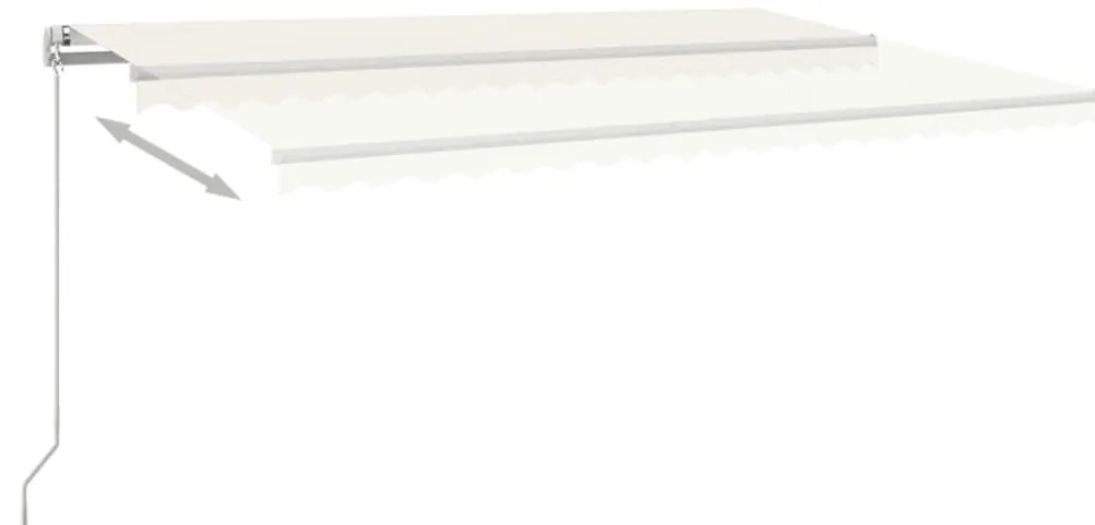 Toldo retrátil manual 500x350 cm cor creme