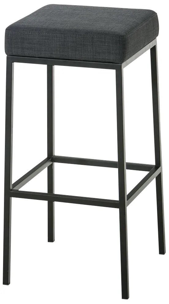 Banco de bar Montreal em tecido com estrutura preta 37 x 83 x 37 cm Cinzento escuro