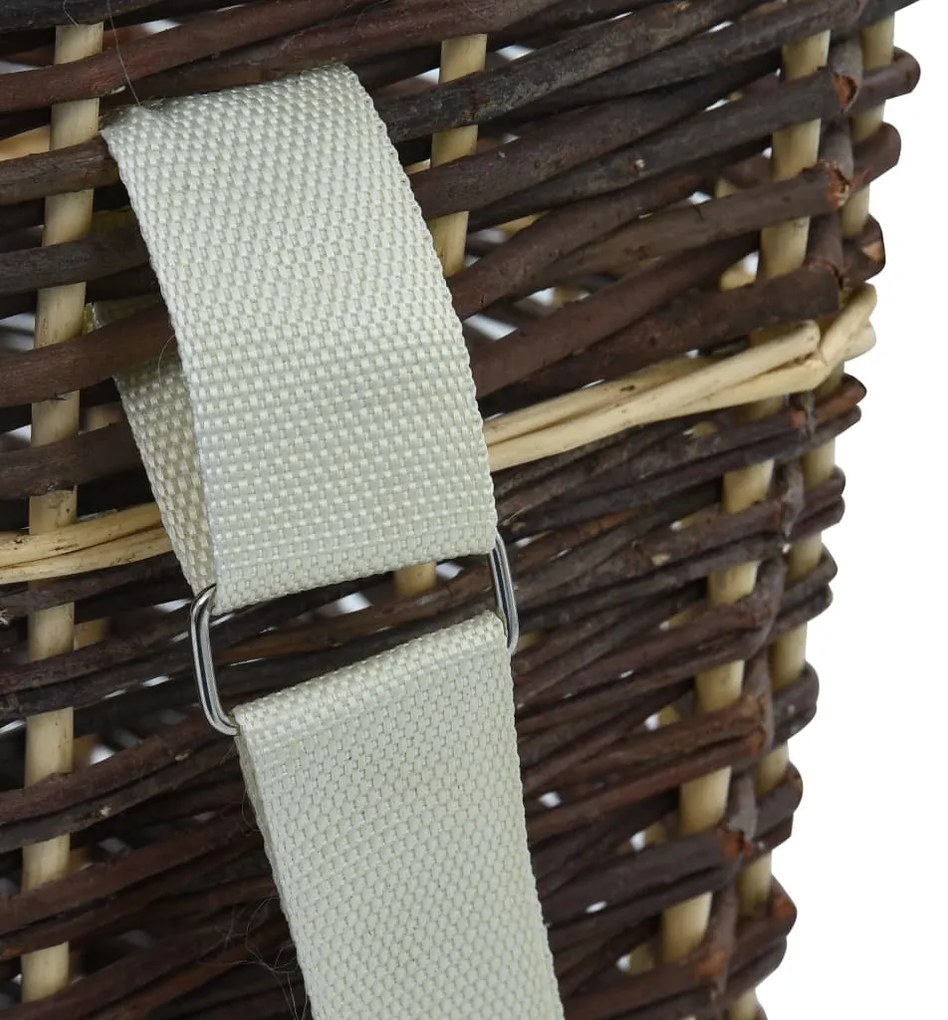 Mochila para lenha com alças 44,5x37x50cm salgueiro natural