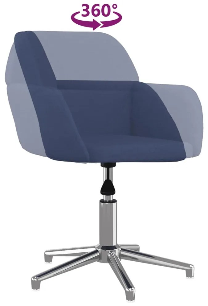 Cadeiras de jantar giratórias 2 pcs tecido azul