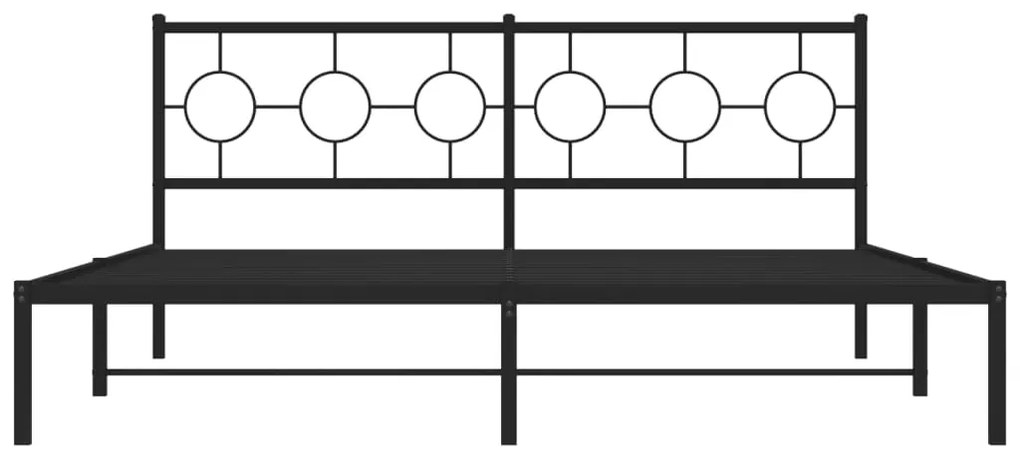 Estrutura de cama com cabeceira 183x213 cm metal preto