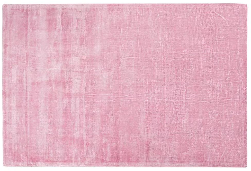 Tapete de pelo curto rosa 160 x 230 cm GESI Beliani