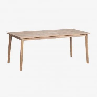 Rectangular Acacia Wood Dining Table Kaela Marrom Acácia Claro & 220 X 100 Cm - Sklum
