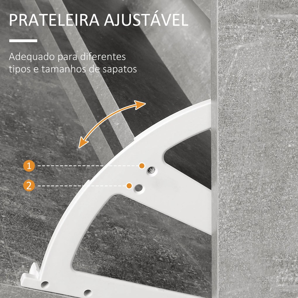 Móvel Cabide de Entrada de 3 Peças Armário de Entrada com Cabide Espelho Sapateira e Gaveta 90x10x102 cm Cinza