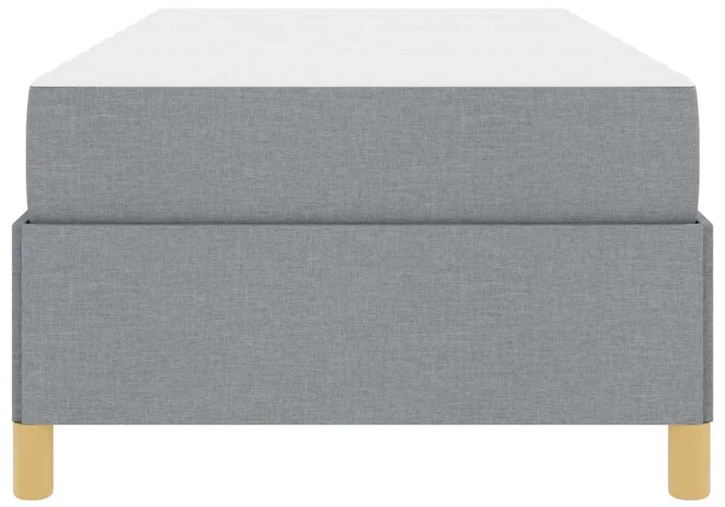 Cama Box Cinza Claro e Branco e Cinza Claro 90 x 190 cm tecido