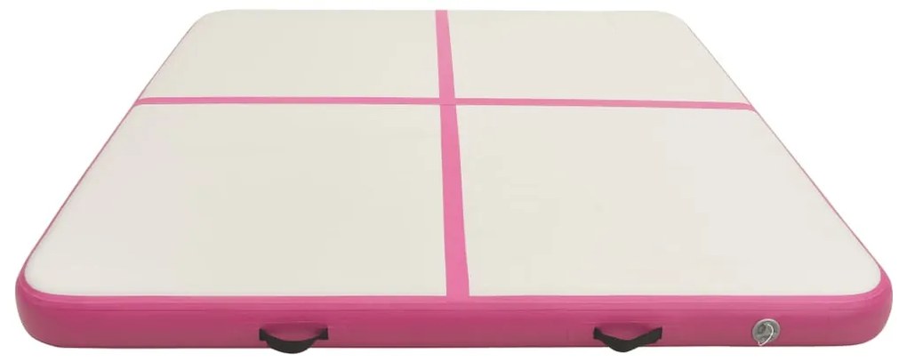 Colchão de ginástica insuflável c/ bomba 200x200x15 cm PVC rosa