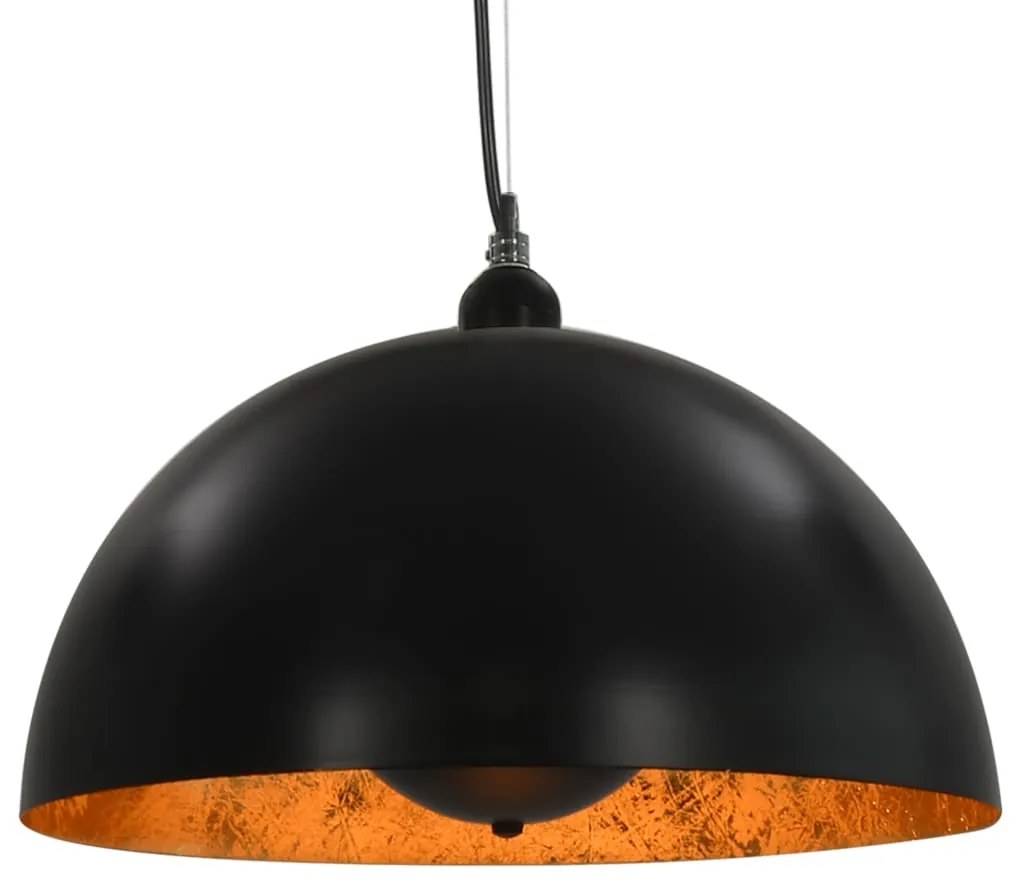 Candeeiros de teto 2 pcs semiesférico 40 cm E27 preto e dourado