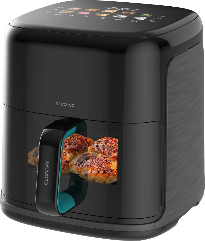  Fritadeira de ar com dupla resistência Cecofry&Grill Smokin'Prime 6500 capacidade de 6,5 litros e potência de 2200 W