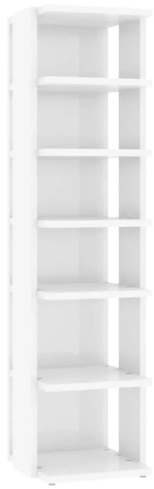 Armários para sapatos 2 pcs 27,5x27x102 cm branco brilhante