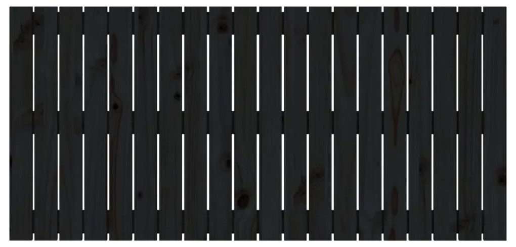 Cabeceira de parede 127,5x3x60 cm madeira de pinho maciça preto