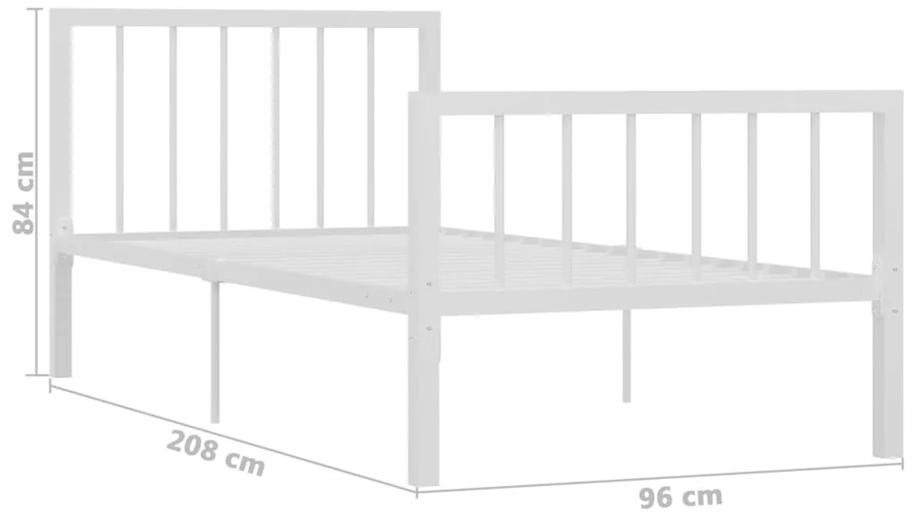 Estrutura de cama metal 90x200 cm branco