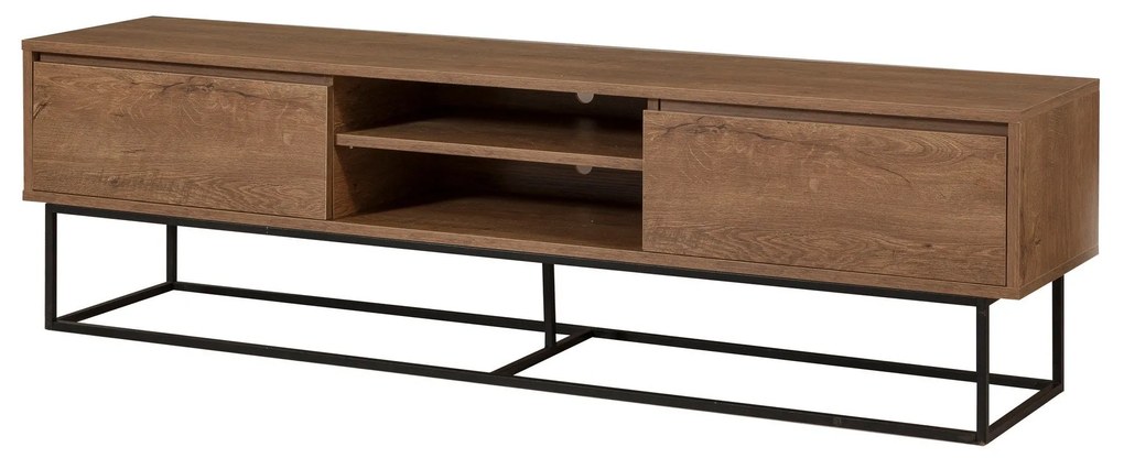 Conjunto de Mobiliário de Sala de Estar Laxus – Nogueira/Preto – Unida