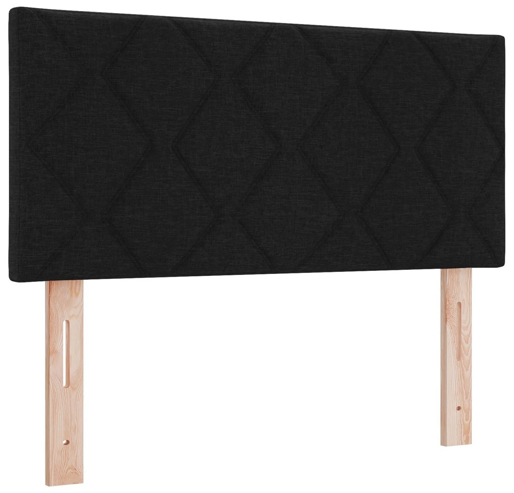 Cama Box Spring com Colchão Preta 90x200 cm Tecido