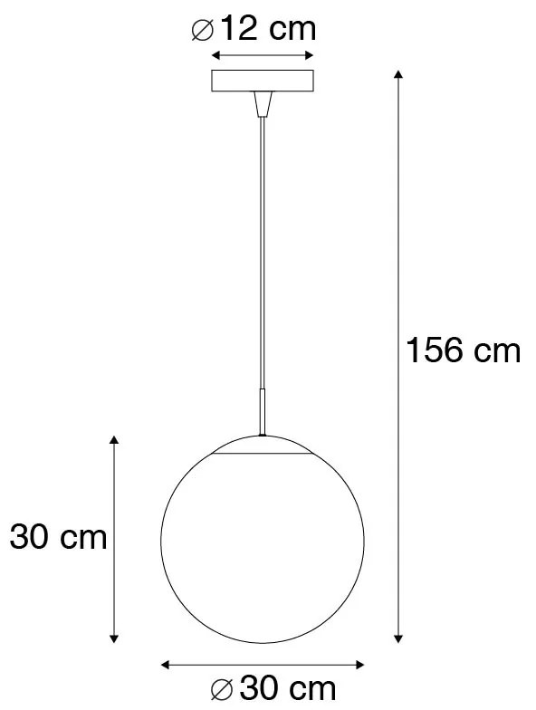 Candeeiro de pendente moderno em latão com vidro fumado 30 cm - Ball Moderno,Retro