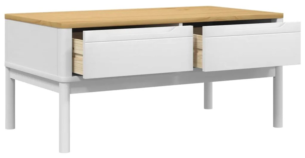 Mesa de centro FLORO 99x55,5x45 cm madeira pinho maciça branco