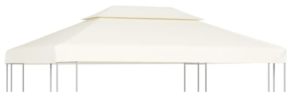 vidaXL Cobertura de substituição p/ gazebo 310 g/m² branco nata 3x4 m
