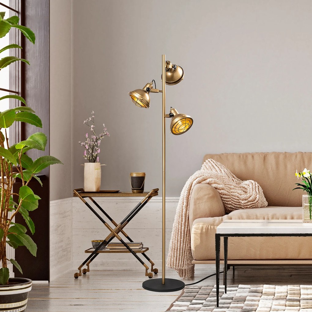 Candeeiro de Pé Spoly – Dourado – 37 x 37 x 162 cm