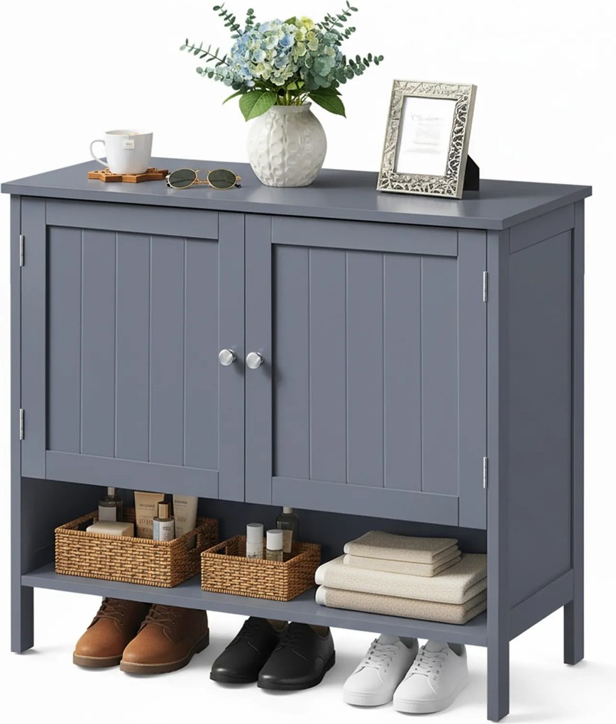 Sapateira elegante com prateleiras ajustáveis em altura 35 x 80 x 70 cm cinzento
