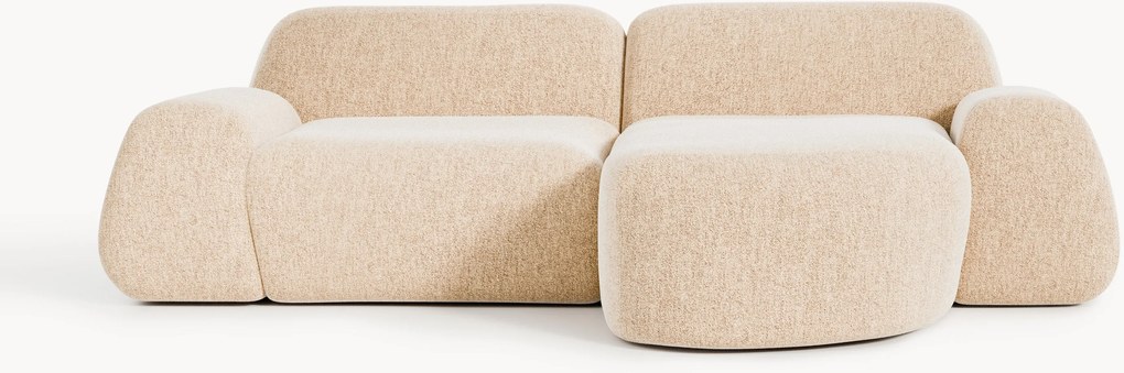 Sofá de canto modular em bouclé Wolke (3 lugares)