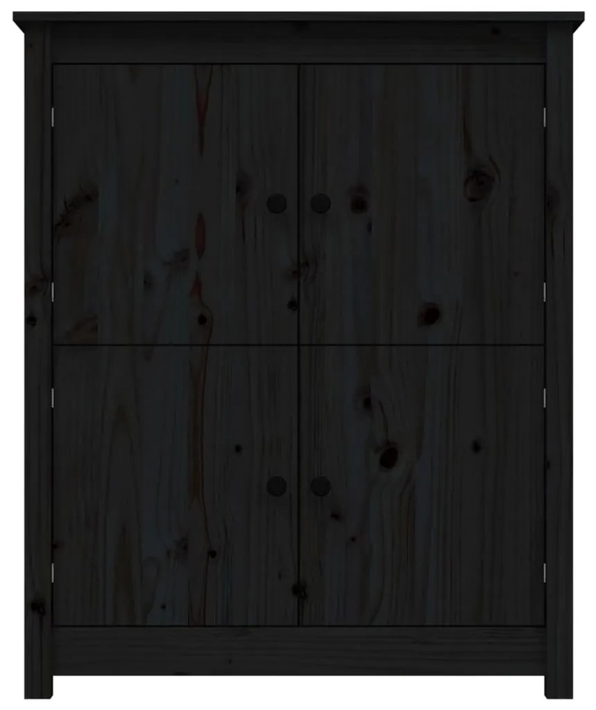 Aparador 83x41,5x100 cm madeira de pinho maciça preto
