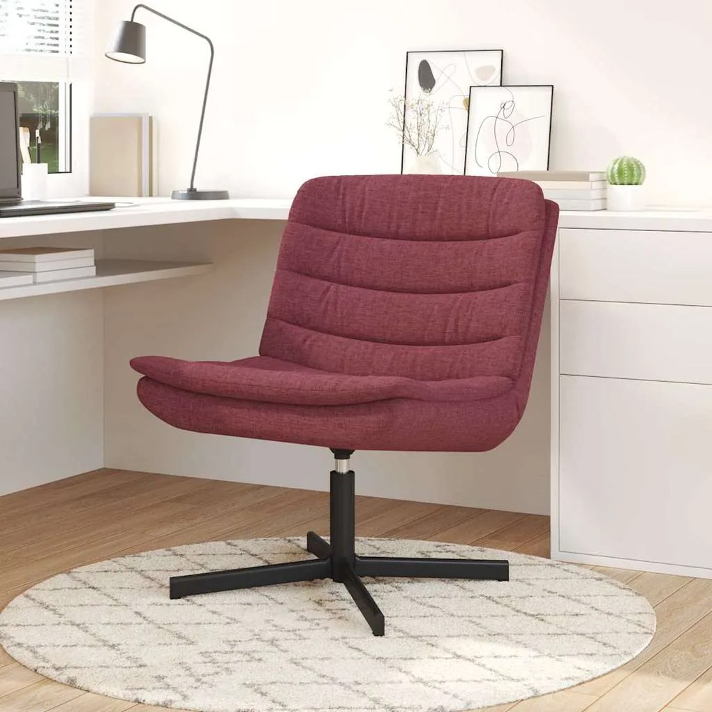 vidaXL Cadeira giratória vermelho tinto 63 x 75 x 76 cm tecido