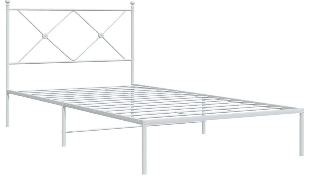 Estrutura de cama em metal com cabeceira 107x203 cm branco