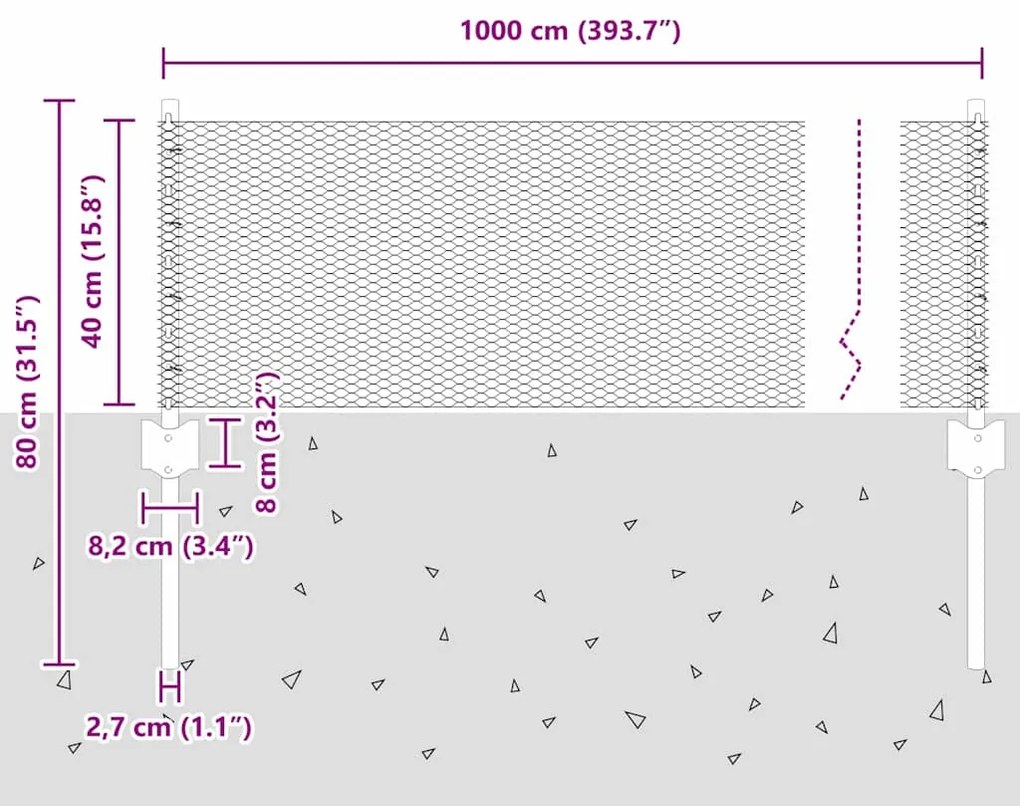 Postes de Cerca vidaXL 5 pcs U-Channel Verde 40 cm Aço