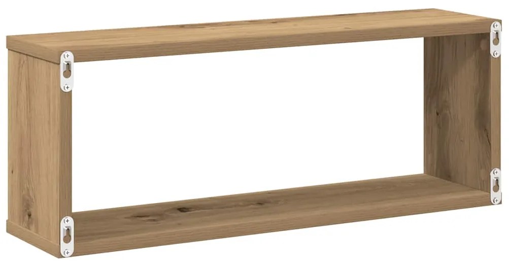 Prateleiras parede cubo 4 pcs deriv. madeira carvalho artisiano