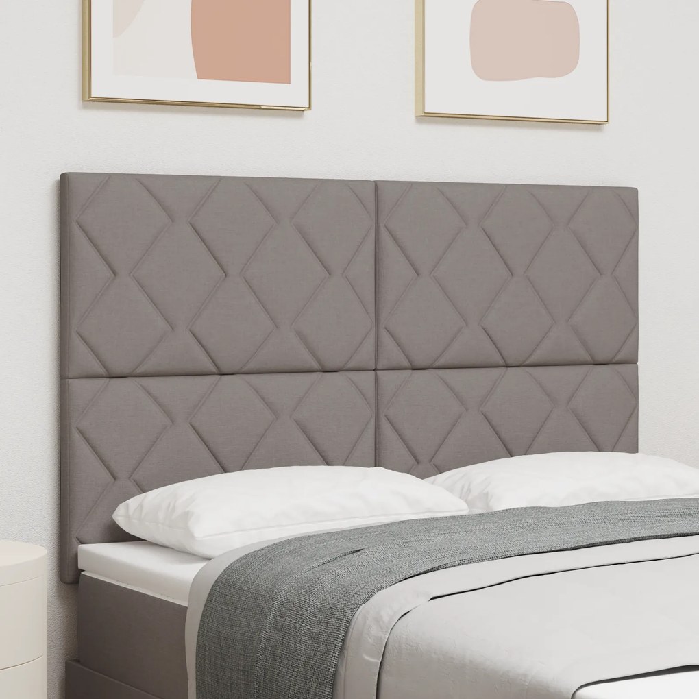 vidaXL Cabeceira com Design em Blocos de Diamante Taupe, 140 cm de Tecido