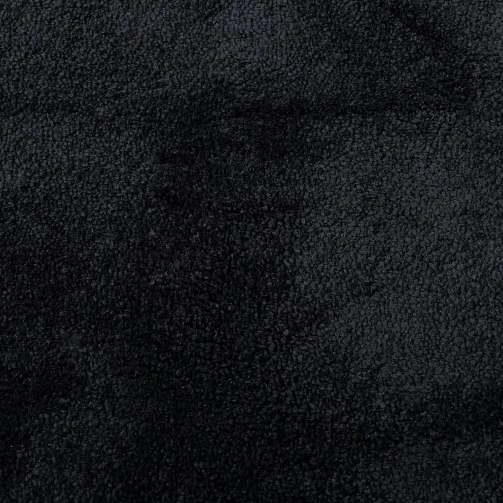 Tapete de pelo curto OVIEDO Ø 200 cm preto