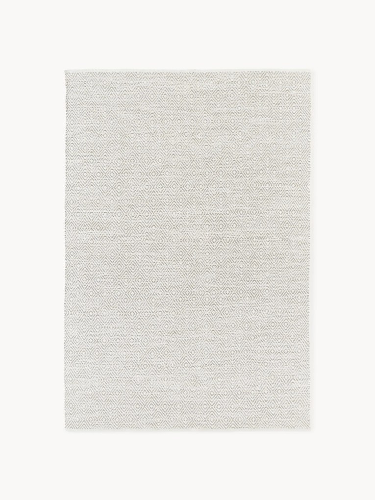 Tapete artesanal para interior e exterior com padrão de losangos vintage Rika