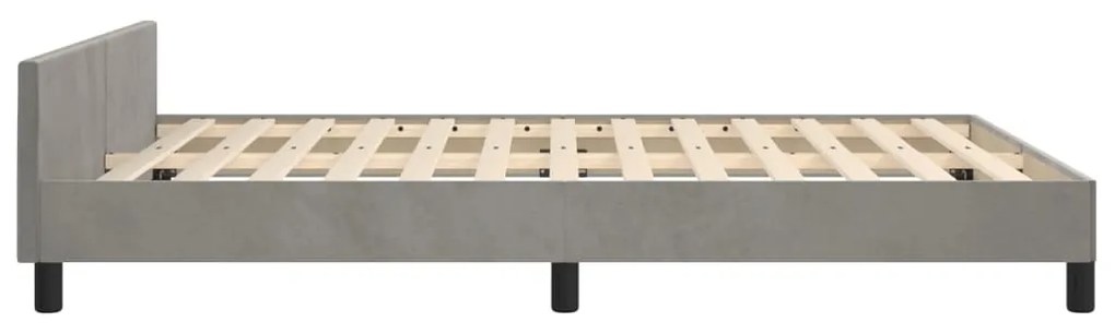Estrutura de cama sem colchão 140x200 cm veludo cinzento-claro