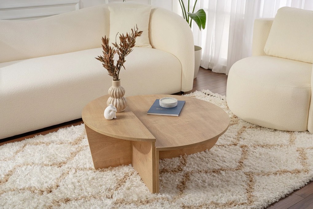 Mesa de Centro Orion – Carvalho Mel – 90x30x60 cm e 85x35x30 cm