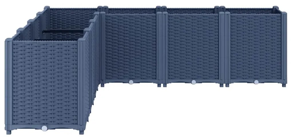 Vaso/floreira 160x160x53 cm PP cinzento azul