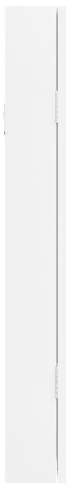 Móvel para joias de parede espelhado 30x8,5x67 cm branco