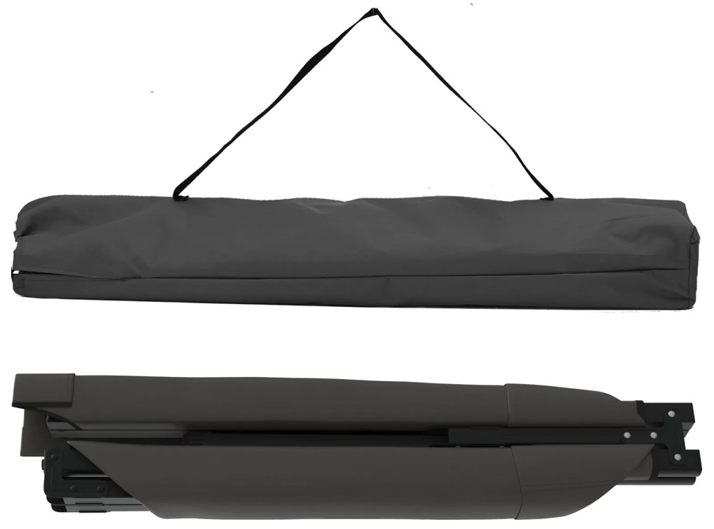 Cama de Sol Dobrável com Bolsa Preta em Tecido Oxford 600D