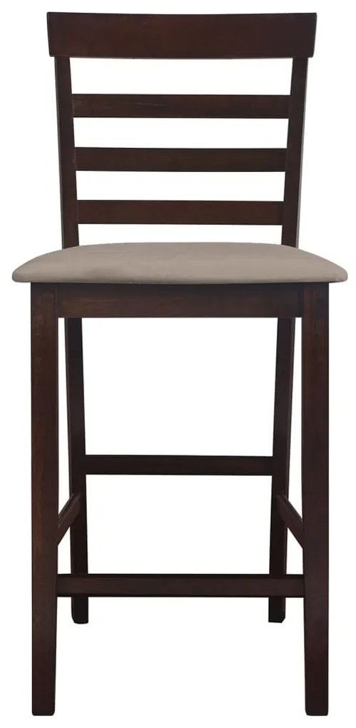 Bancos de bar 2 pcs tecido castanho