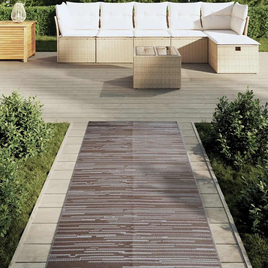 Tapete de exterior 80x250 cm ARAKIL PP Castanho