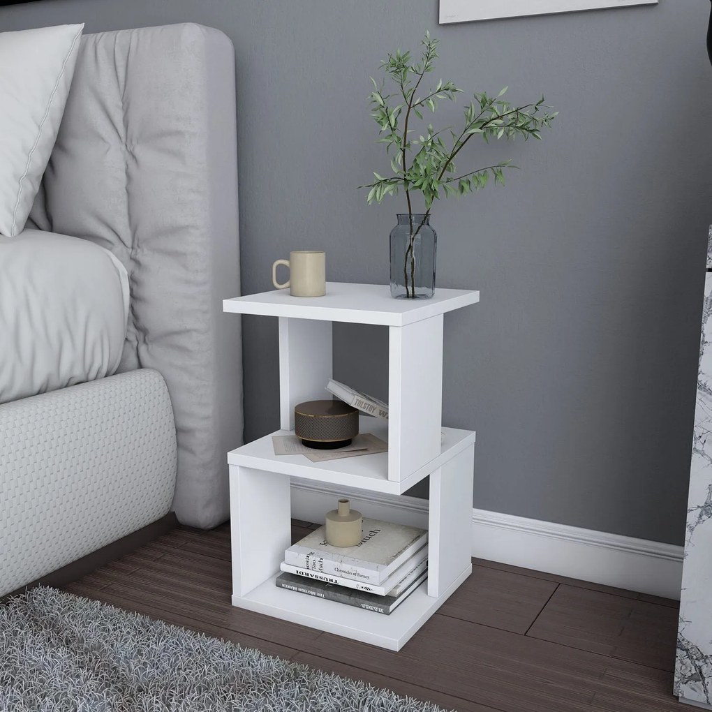 Mesa de Cabeceira Carter – Branco – 29,6x29,6x49,4 cm