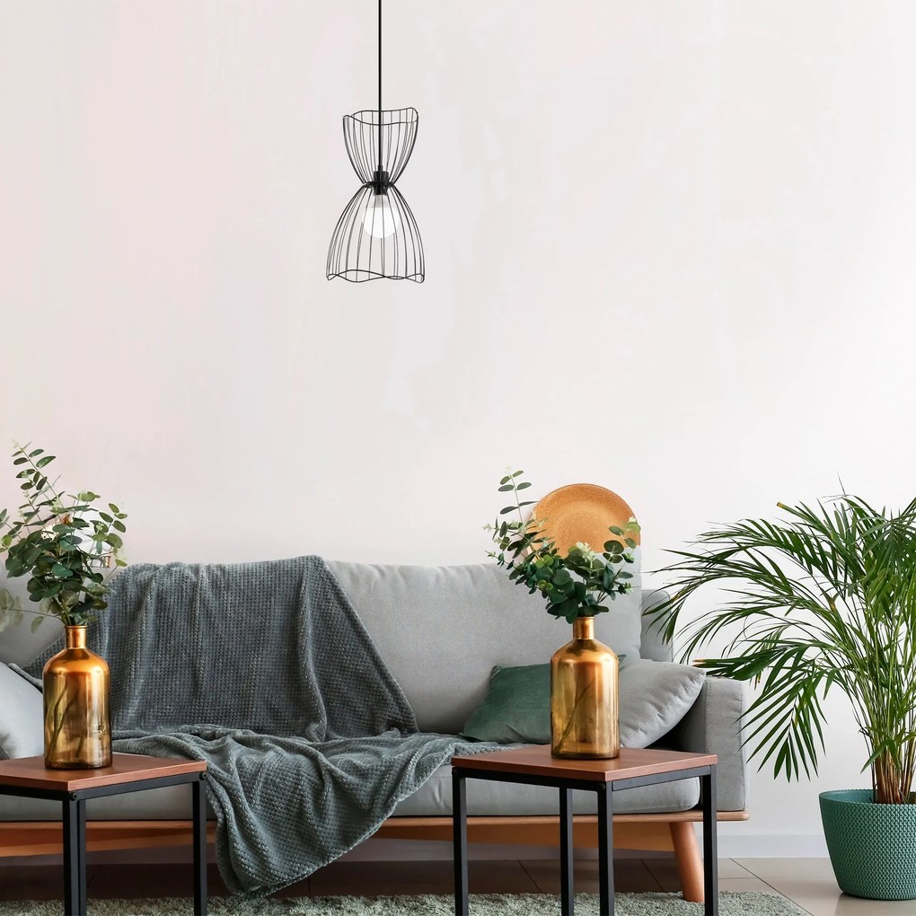 Candeeiro Suspenso Zeyno – Preto – 25 x 25 cm