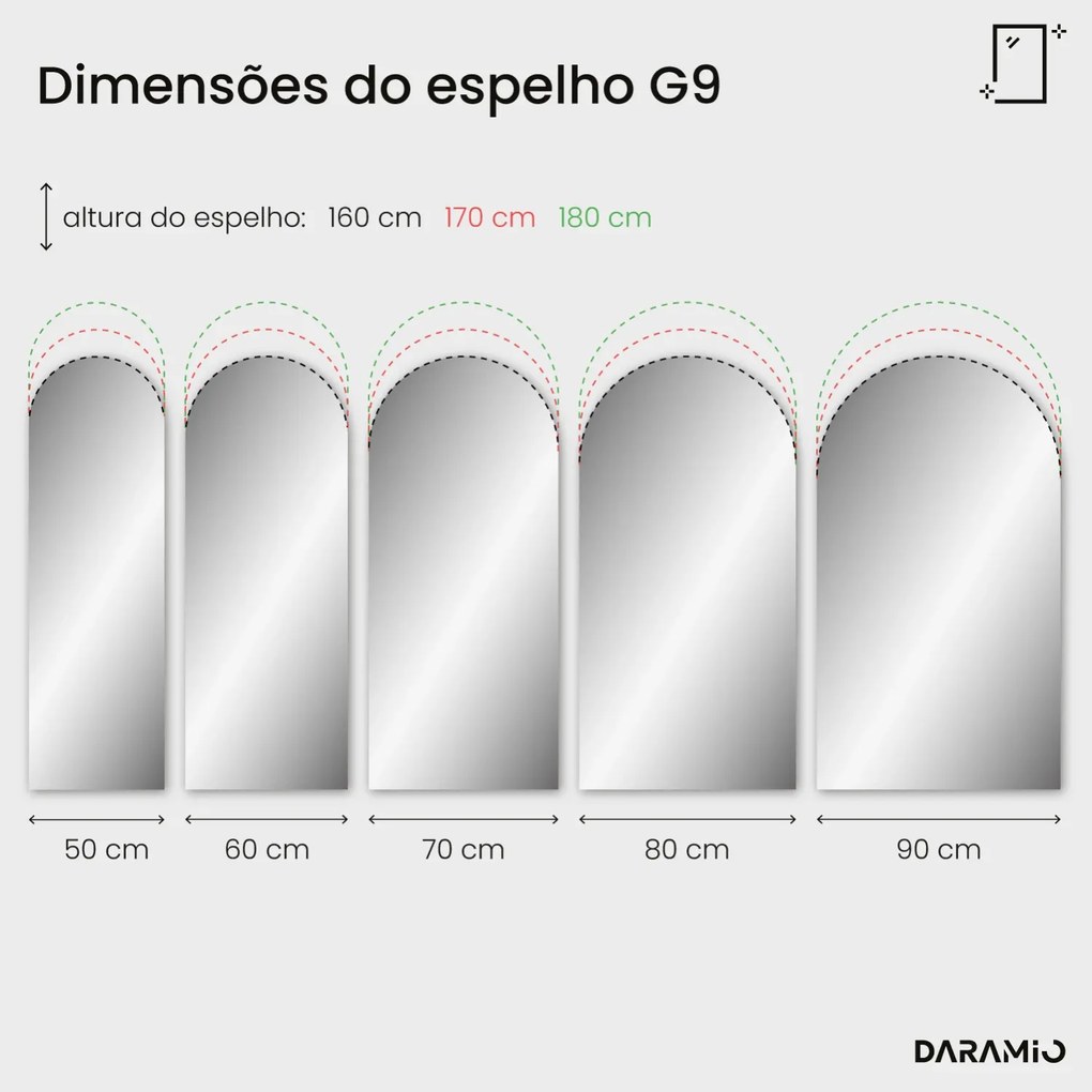 Espelho atípico com LED G9