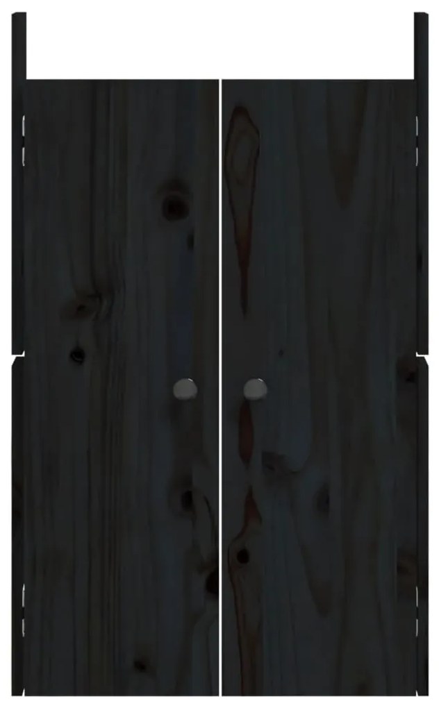 Portas cozinha p/ exterior 2 pcs 50x9x82 cm pinho maciço preto