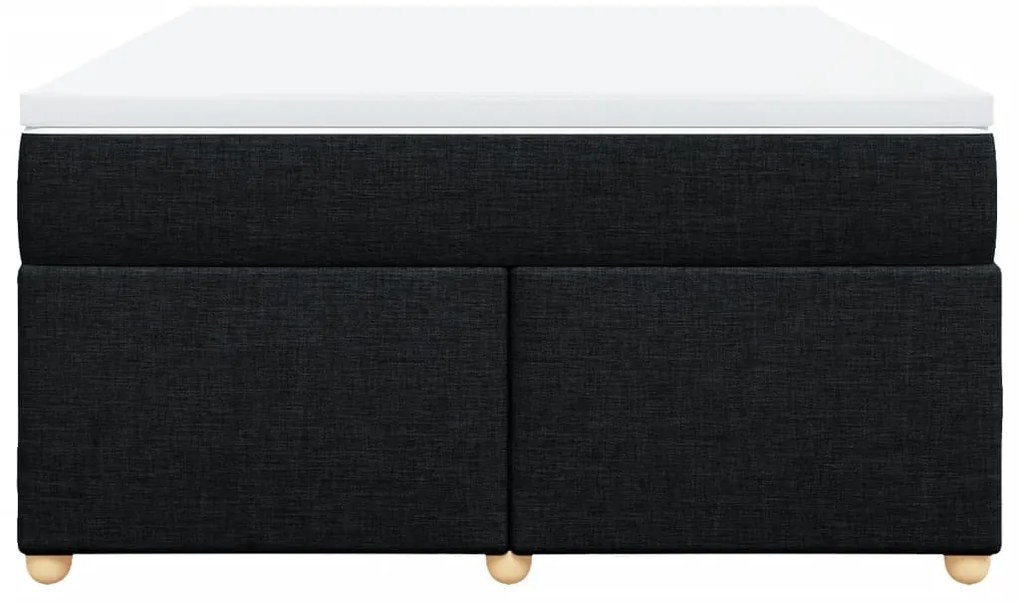 Cama com molas/colchão 160x200 cm tecido preto